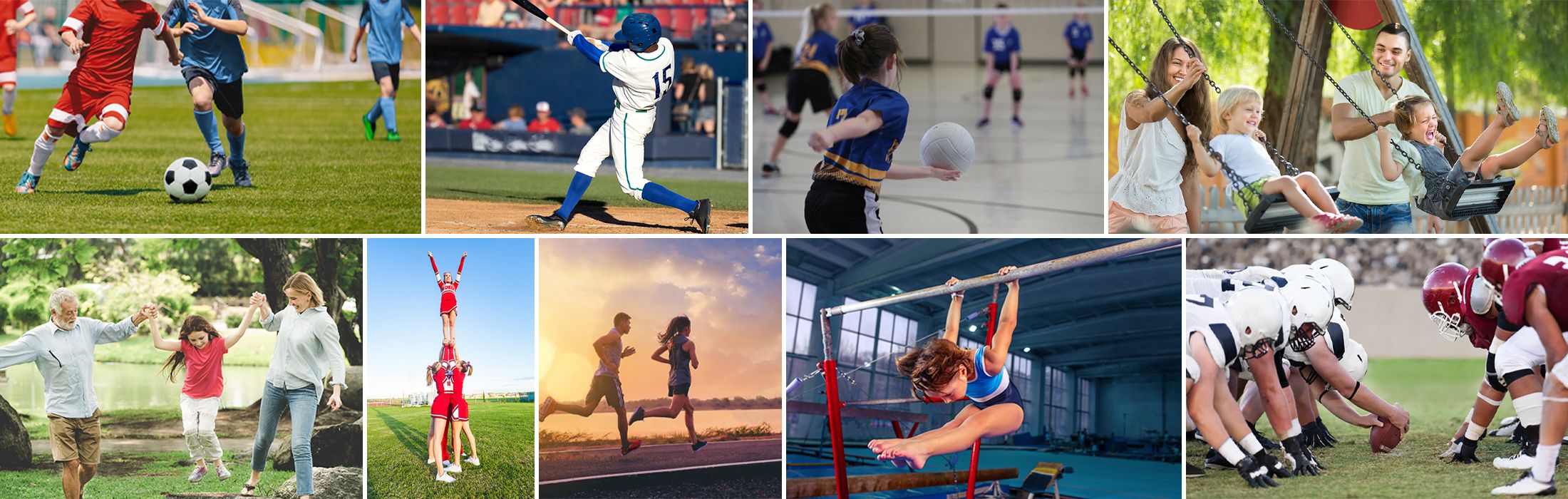 Collage of athletes and sports medicine patients